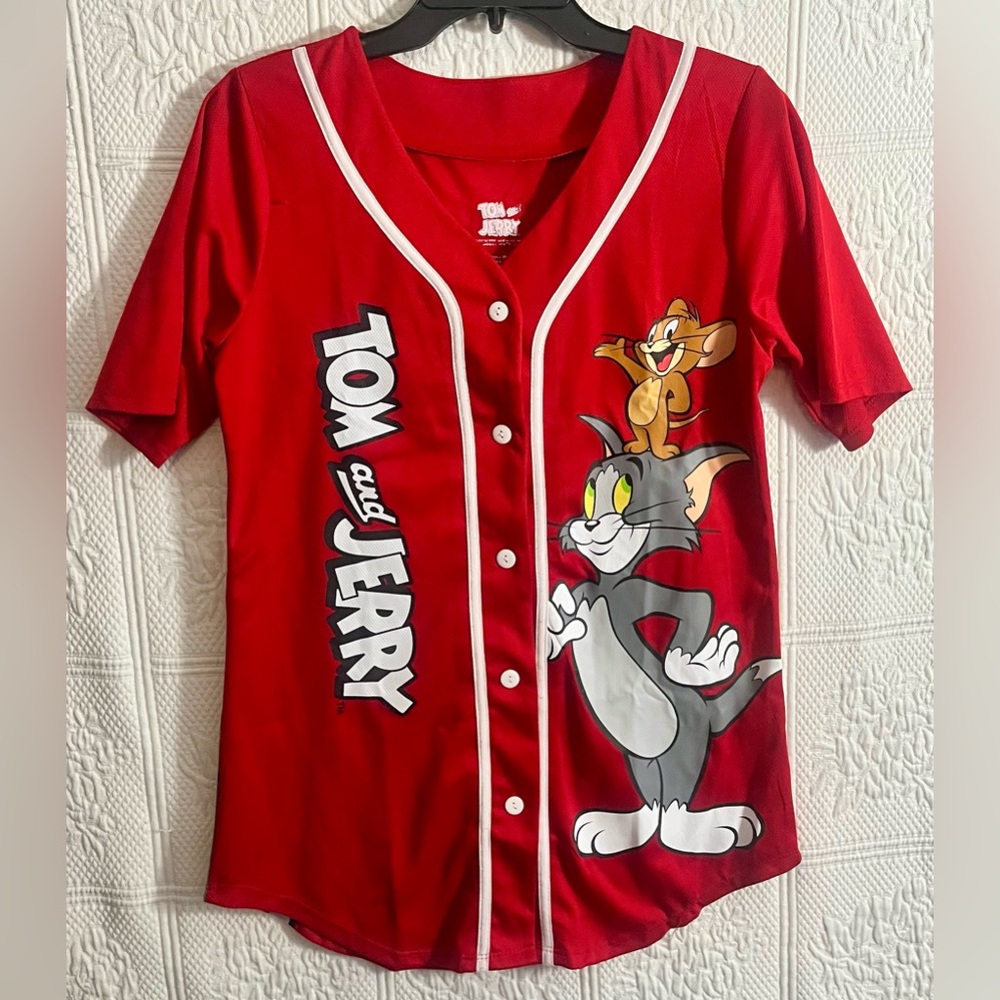 Tom and Jerry Red Jersey Top